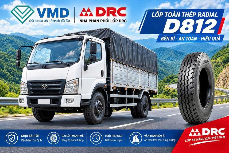 LỐP TOÀN THÉP RADIAL DRC DRC 8.25R16/D812/16PR 