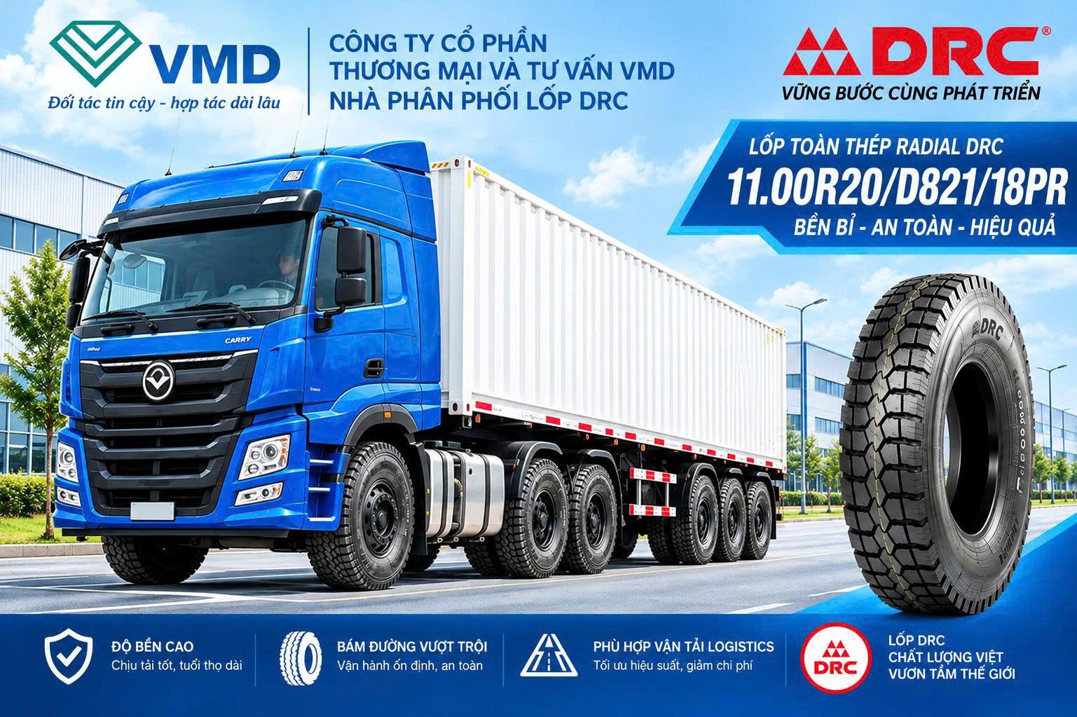 LỐP TOÀN THÉP RADIAL DRC 11.00R20/D821/18PR